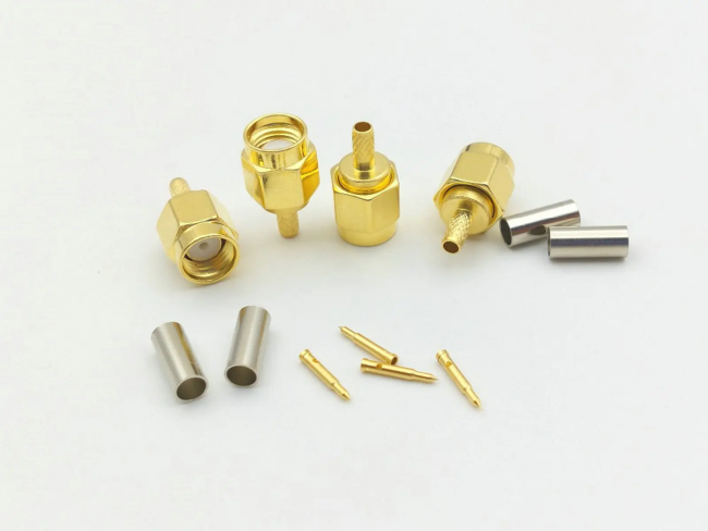 Разъем SMA-male под кабель RG174, RG178, RG316, 50 Ом, обжимной под пайку, 1 шт.