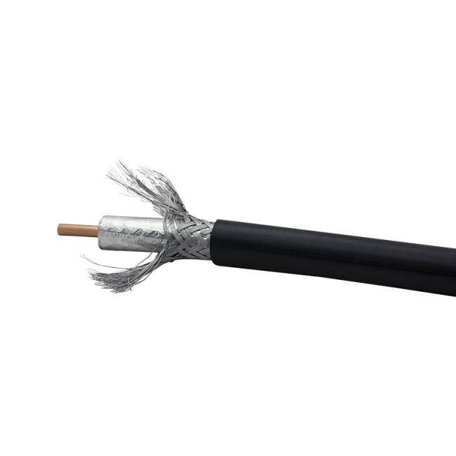 Кабель радиочастотный коаксиальный 10D-FB CCA 50 Ом, черный, 70 м. Кабель радиочастотный коаксиальный 10D-FB CCA 50 Ом, черный, 70 м.