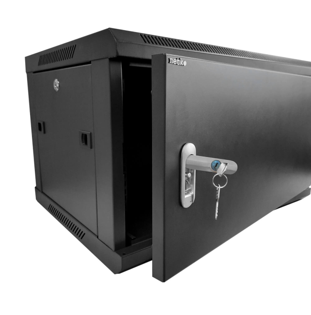 Шкаф настенный 9U серия WMA (Wall Maestro) (600х600х500), передняя дверь металл, разборный, черный Netko