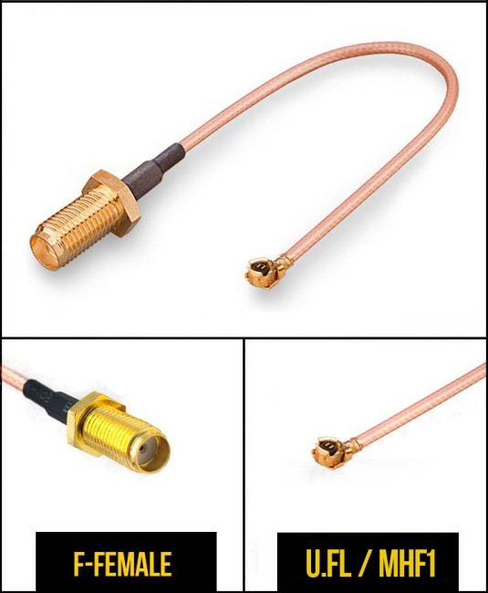 Комплект пигтейлов SMA-female - U.FL (IPEX), кабель RG178, 50 Ом, 15 см, 6 шт