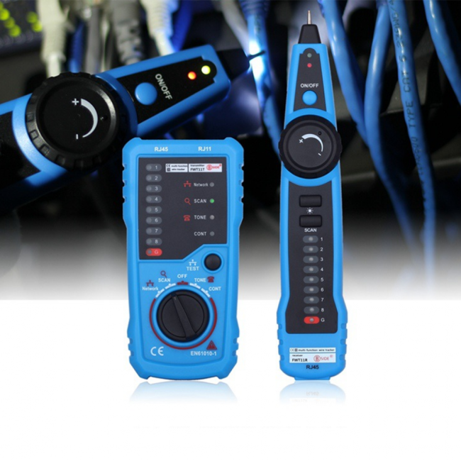 Трассоискатель кабельный BSIDE FWT11, искатель проводки, телефонных и компьютерных кабелей, с разъемами RJ11 и RJ45 Трассоискатель кабельный BSIDE FWT11, искатель проводки, телефонных и компьютерных кабелей, с разъемами RJ11 и RJ45