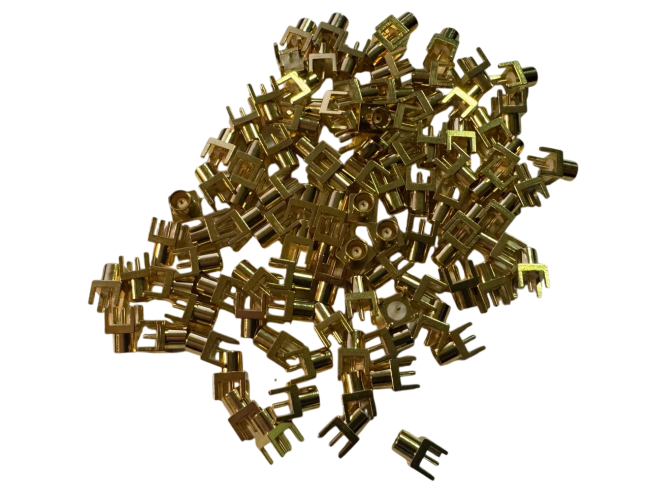 Разъем MCX-female, прямой, на плату  под пайку, 100 шт. Разъем MCX-female, прямой, на плату  под пайку, 100 шт.