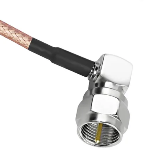 Угловой разъем F-male под кабель RG174, RG178, RG316, 50 Ом, обжимной под пайку, 2 шт.