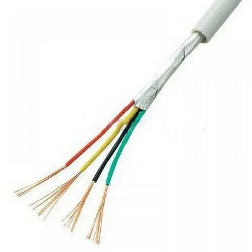 Кабель сигнальный, экранированный 4x0.22мм2 (7x0.2мм), пластиковая катушка, белый, 100 метров