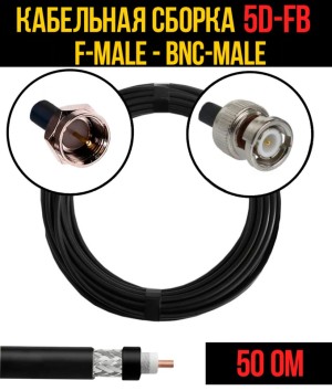 Кабельная сборка 5D-FB (F-male - BNC-male), 12 метров