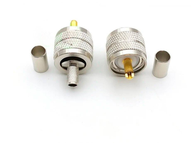 Разъем UHF-male (PL259) под кабель 5D-FB (N-F111F), обжимной под пайку, 4 шт.