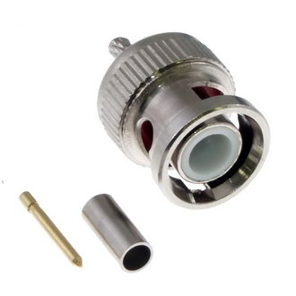 Разъем BNC-male под кабель RG174, RG178, RG316, 50 Ом, обжимной под пайку, 10 шт.