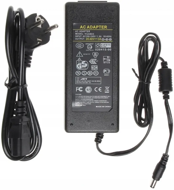 Блок питания 48В 3А, штекер 2,1х5,5 мм