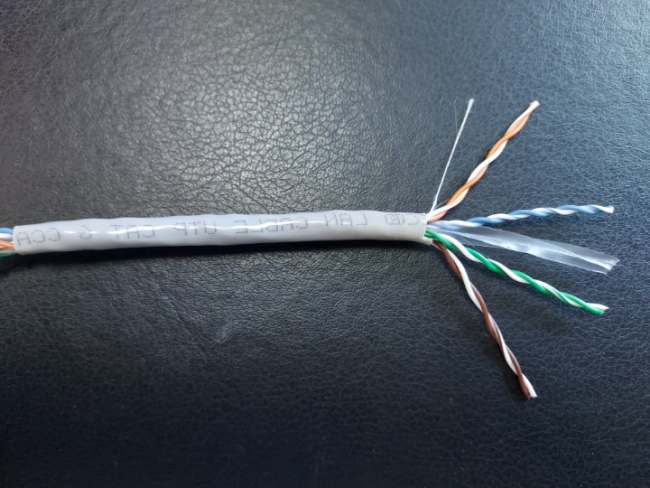 Кабель витая пара UTP, cat.6 AWG23, 4 пары, омедненный, внутренний, 80 метров