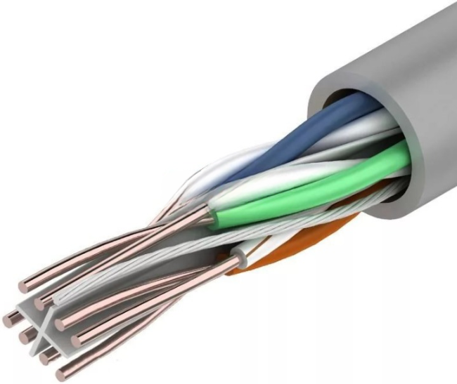 Кабель витая пара UTP, cat.6 AWG23, 4 пары, медный проводник, внутренний, 60 метров
