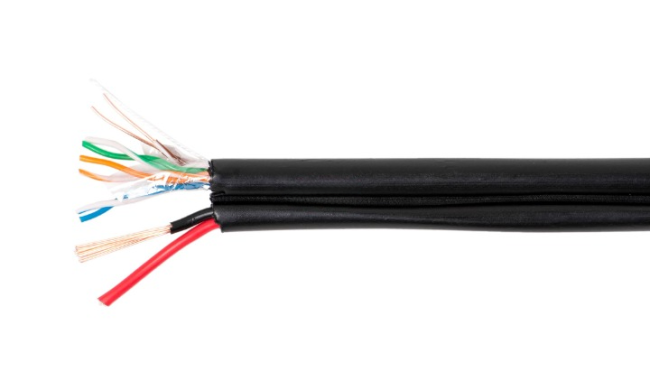 Кабель комбинированный UTP (с питанием), cat.5e, 4 пары, медный проводник + 2x0.75, уличный, 60 метров