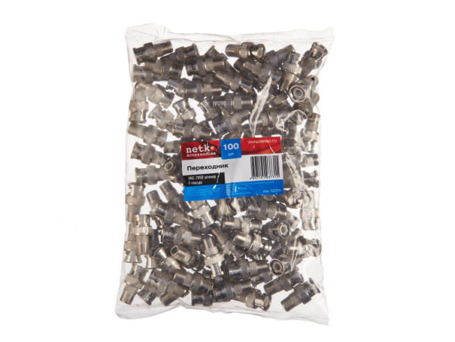 Переходник BNC-7050-male на F-female, B-153, Netko, 4 шт