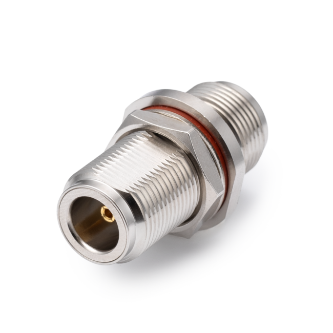Переходник N-female - N-female (N-332), с гайкой, прямой, 50 Ом, 2 шт