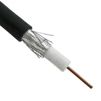 Кабель коаксиальный RG-6U, 75 Ом, омедненный (CCS), оплетка 32 аллюминиевые нити, черный, 100 метров