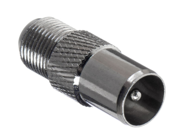 Переходник F-female (мама) на TV-male (папа), медный, (P108-52), Netko, 10 шт.