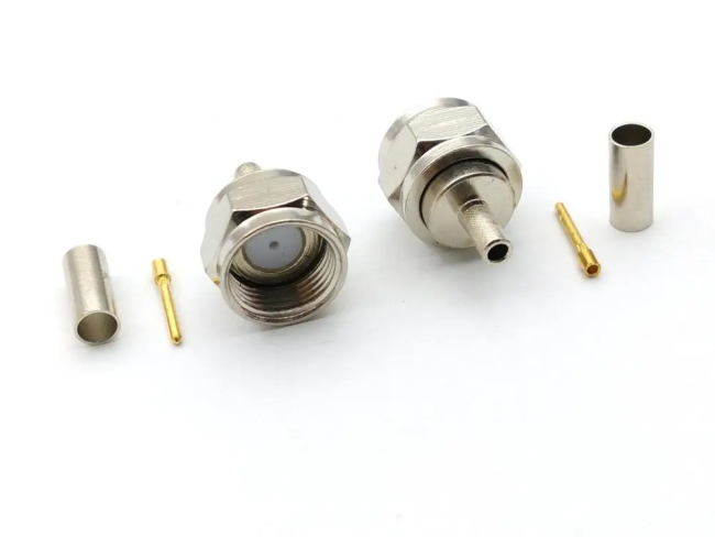 Разъем F-male под кабель RG174, RG178, RG316, 50 Ом, обжимной под пайку, 1 шт.