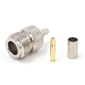 Разъем N-female под кабель RG58 (N-F111F), обжимной под пайку, 10 шт.