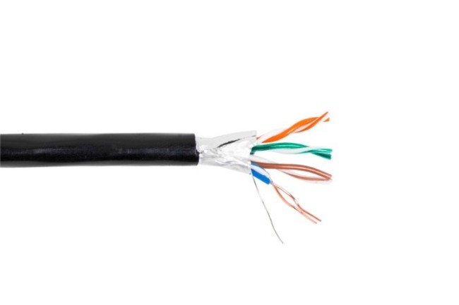 Кабель витая пара FTP (экранированный), cat.6a, 4 пары AWG23, уличный, медный проводник, внутренний, Eletec, 280 метров