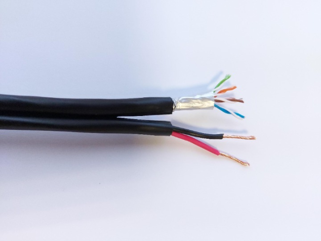 Кабель комбинированный FTP (экранированный), cat.5e, 4 пары медь + питание 2x0.75 медь, уличный, 180 метров Кабель комбинированный FTP (экранированный), cat.5e, 4 пары медь + питание 2x0.75 медь, уличный, 180 метров