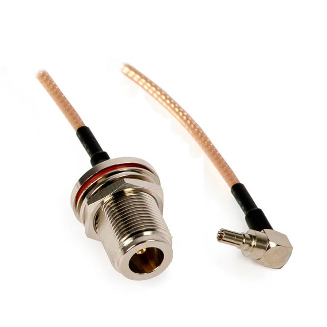Комплект пигтейлов N-female - CRC9, кабель RG316, 50 Ом, 15 см, 5 шт