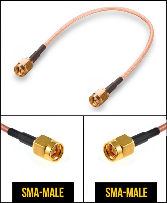 Комплект пигтейлов SMA-male - SMA-male, кабель RG316, 50 Ом, 15 см, 5 шт
