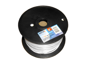 Кабель сигнальный, неэкранированный 6x0.22мм2 (7x0.2мм), пластиковая катушка, белый, Netko, 50 метров