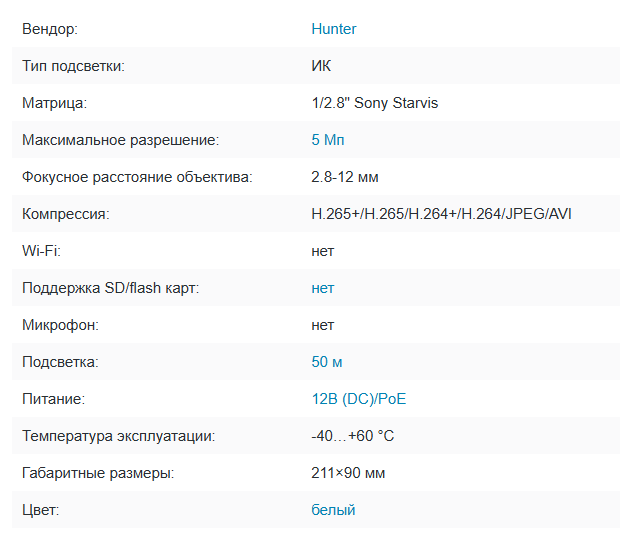 HN-BF35IRPe (2.8-12) IP видеокамера 5Mp Hunter