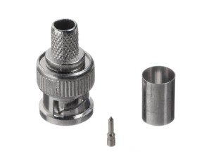 Разъем BNC-male для кабеля RG-6 и SAT-703, покрытие цинк, обжимной, Netko, 4 шт