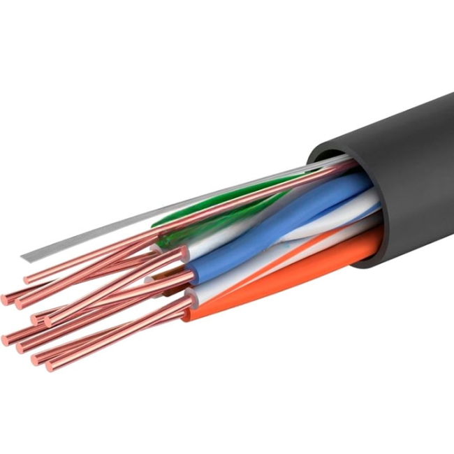 Кабель витая пара UTP, cat.5e 24AWG, 4 пары, CCA, Eletec, уличный, 230 метров