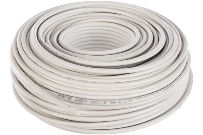 Кабель коаксиальный RG-6U, 75 Ом (CCA, оплетка 32 алюминиевые нити), белый, Netko, 12 метров