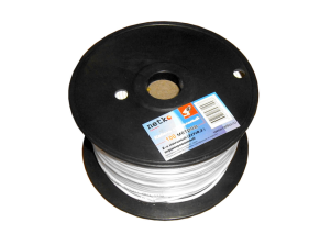 Кабель сигнальный, неэкранированный 6x0.22мм2 (7x0.2мм), пластиковая катушка, белый, Netko, 100 метров