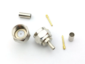 Разъем F-male под кабель RG174, RG178, RG316, 50 Ом, обжимной под пайку, 2 шт.