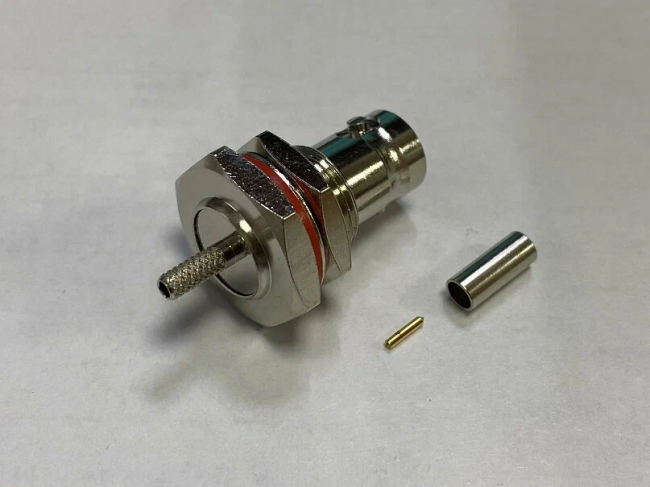 Разъем BNC-female с фланцем под кабель RG174, RG178, RG316, 50 Ом, обжимной под пайку, 4 шт.