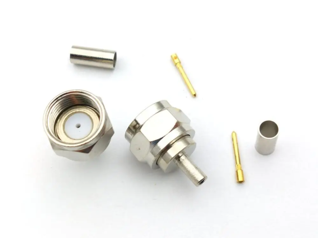 Разъем F-male под кабель RG174, RG178, RG316, 50 Ом, обжимной под пайку, 20 шт.