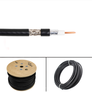 Кабель радиочастотный коаксиальный 5D-FB CCA 50 Ом, черный, 9 м.