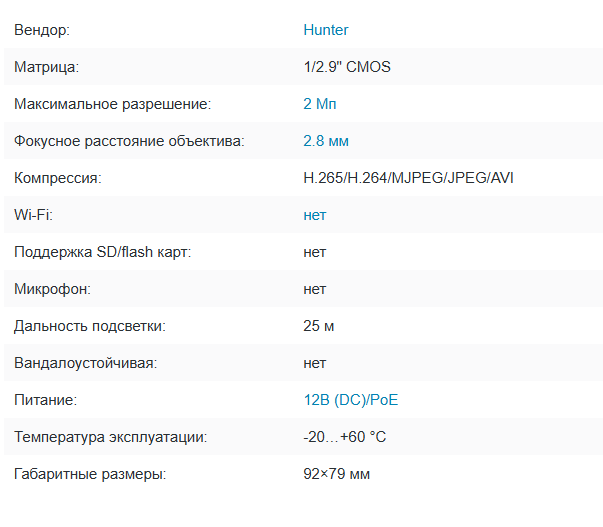 HN-D20IRPe (2.8) IP видеокамера 2Mp Hunter