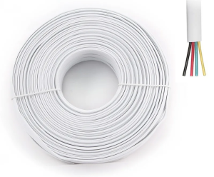 Кабель телефонный 4C, омедненная сталь, круглый, белый, 50 метров, Netko