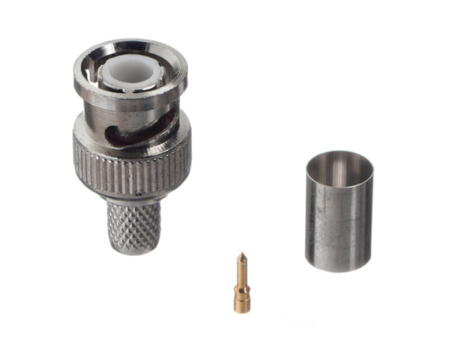 Разъем BNC-male для кабеля RG-6 и SAT-703, покрытие цинк, обжимной, Netko, 20 шт