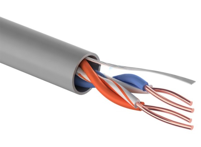 Кабель витая пара UTP, cat.5e, 2 пары 24AWG, ССA, Eletec, внутренний, 5 метров