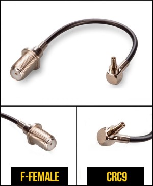 Комплект пигтейлов F-female - CRC9, кабель RG174, 50 Ом, 15 см, 5 шт