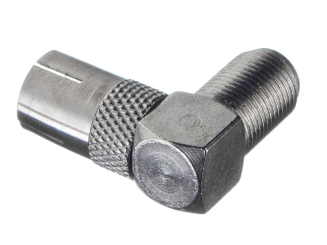 Угловой переходник F-female (мама) на TV-female (мама), Netko, 10 шт.