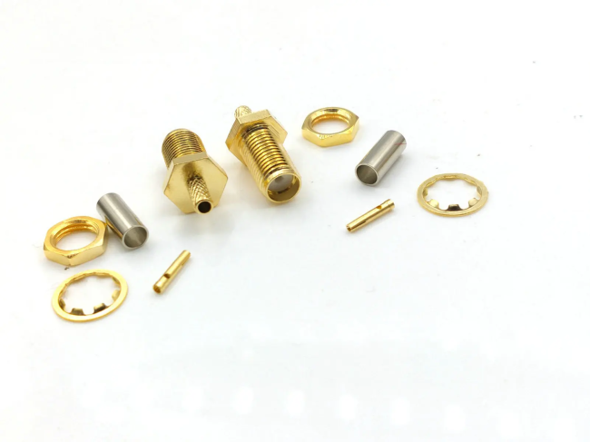 Разъем SMA-female под кабель RG174, RG178, RG316, 50 Ом, обжимной под пайку, 20 шт.