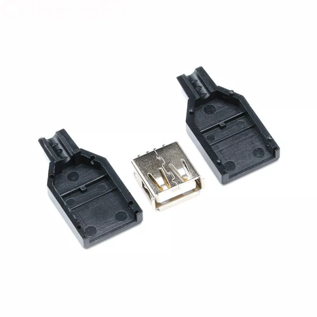 Разъем USB2.0(female) type A, на кабель, 2 шт
