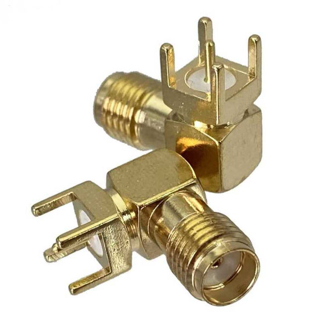 Разъем SМА-female угловой (SMA-JR), на плату, под пайку, 100 шт.