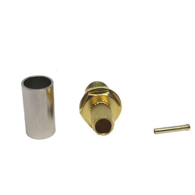 Разъем SMA-female под кабель RG58 (S-211F), 50 Ом, обжимной под пайку, 20 шт. Разъем SMA-female под кабель RG58 (S-211F), 50 Ом, обжимной под пайку, 20 шт.