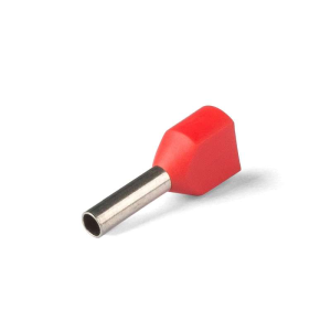 Штыревой втулочный кабельный наконечник TE 1010 (НШВИ F10мм, 2х1.0мм2, изолированный, красный, 100шт, Netko