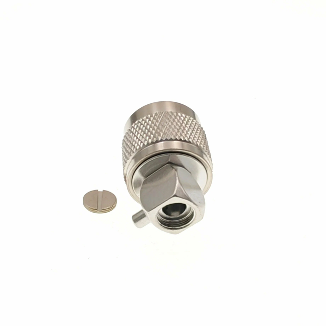 Угловой разъёмN-male под полужесткий кабель RG405 (0.086"), сборный, под пайку, 100 шт.