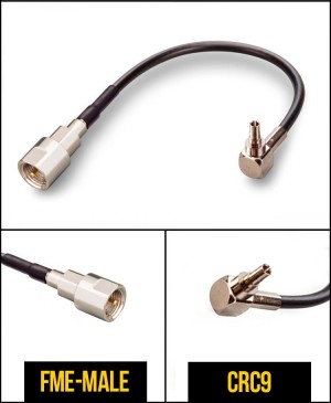 Комплект пигтейлов FME-male - CRC9, кабель RG174, 50 Ом, 15 см, 4 шт
