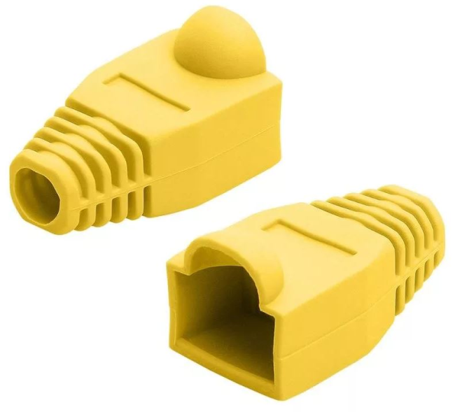 Изолирующий колпачок для патч-кордов из витой пары RJ-45 и RG-11, жёлтый, D-6 мм, 10 шт. Netko