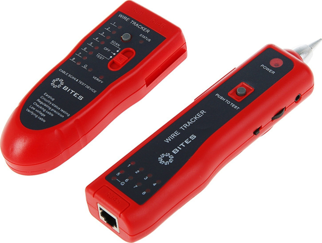 Универсальный кабельный тестер MJ-868 с генератором, индуктивным щупом и LAN тестером (NS806R), батарейки, чехол, красный Универсальный кабельный тестер MJ-868 с генератором, индуктивным щупом и LAN тестером (NS806R), батарейки, чехол, красный